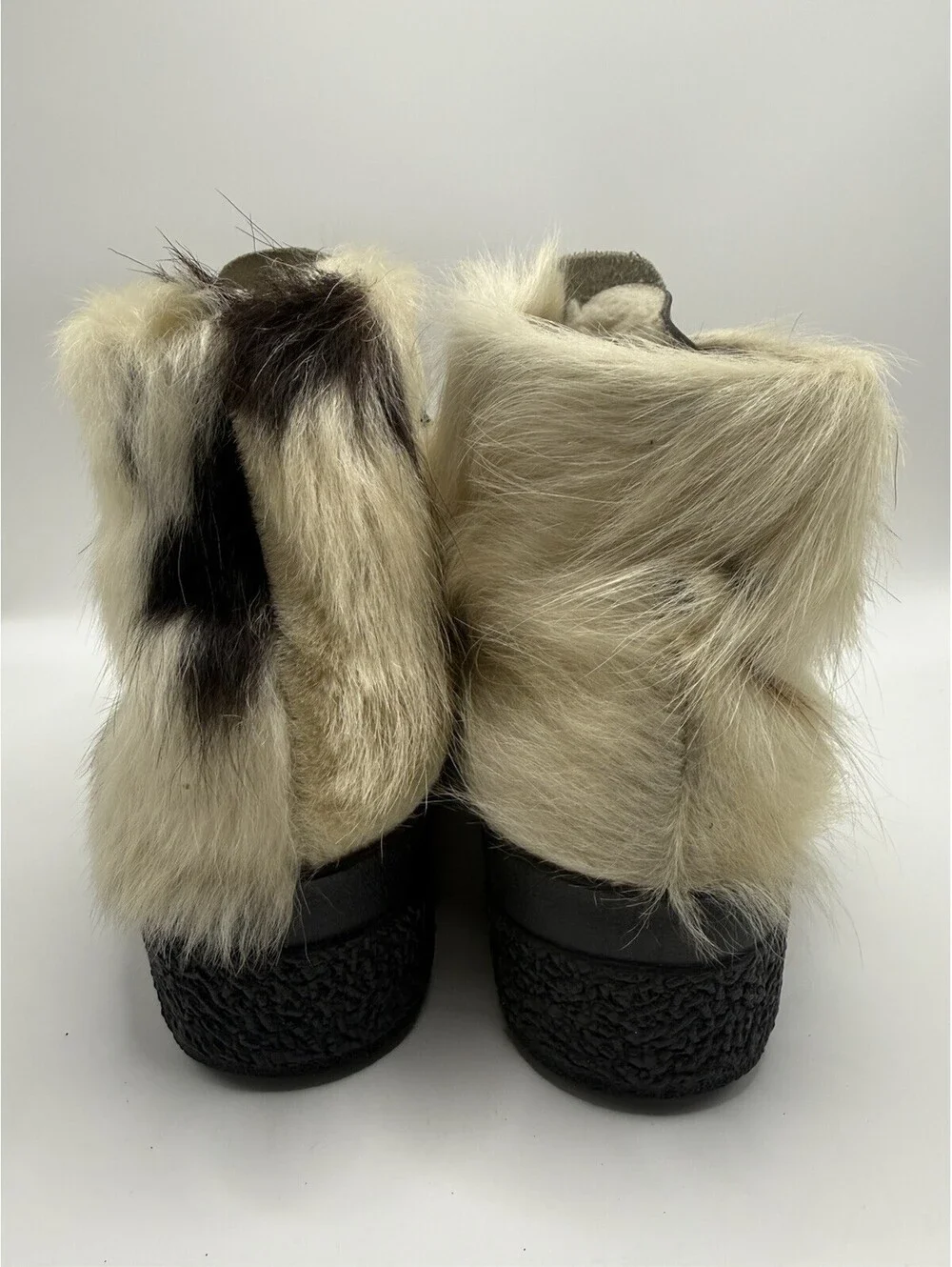 Vintage MOCATEM Fur Boots Lace up 70s Après Ski Canada France Sz 7 US Women’s